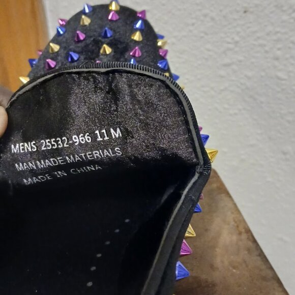Stacy Adams Spire Spiked Loafers Black Velvet Multicolor Studs Men’s 11M NWOB main image 5